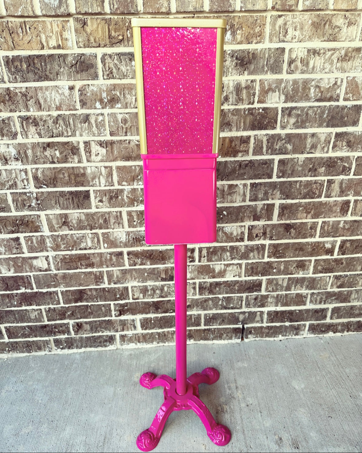 Refurbished Pink Gumball Machine on Stand