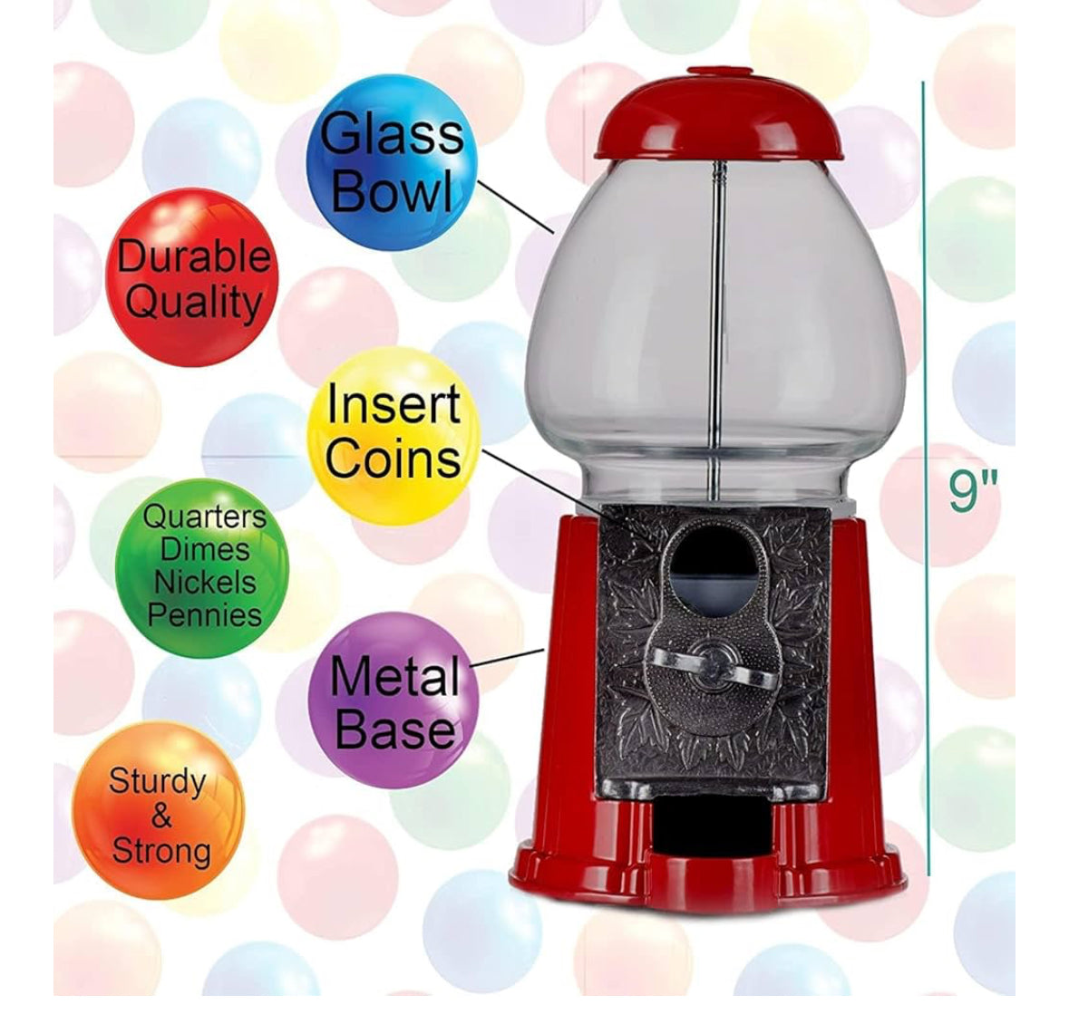 Custom Order Rhinestone 9” Mini Gumball Machine