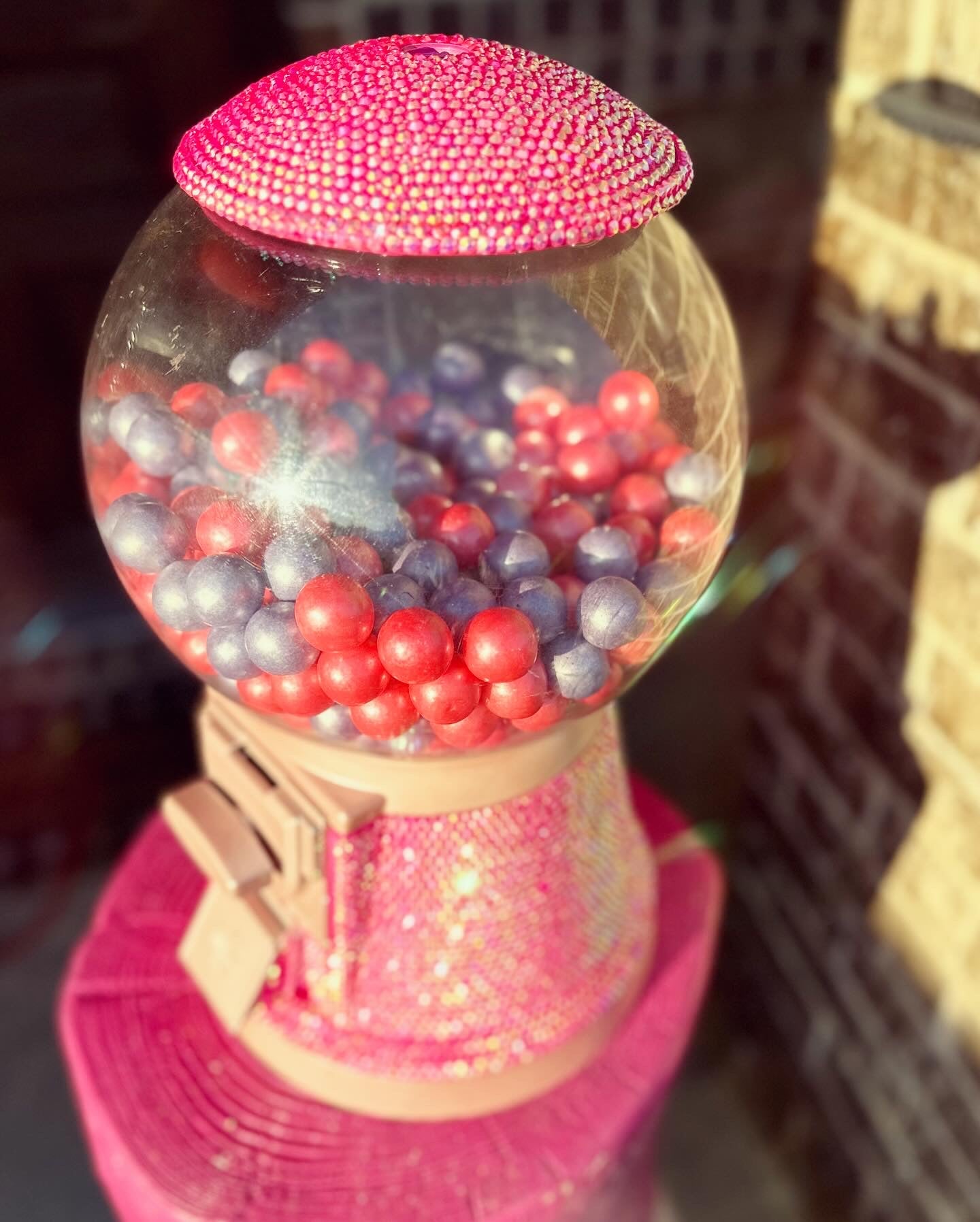 Rhinestone Gumball Machine Refurbished Pink