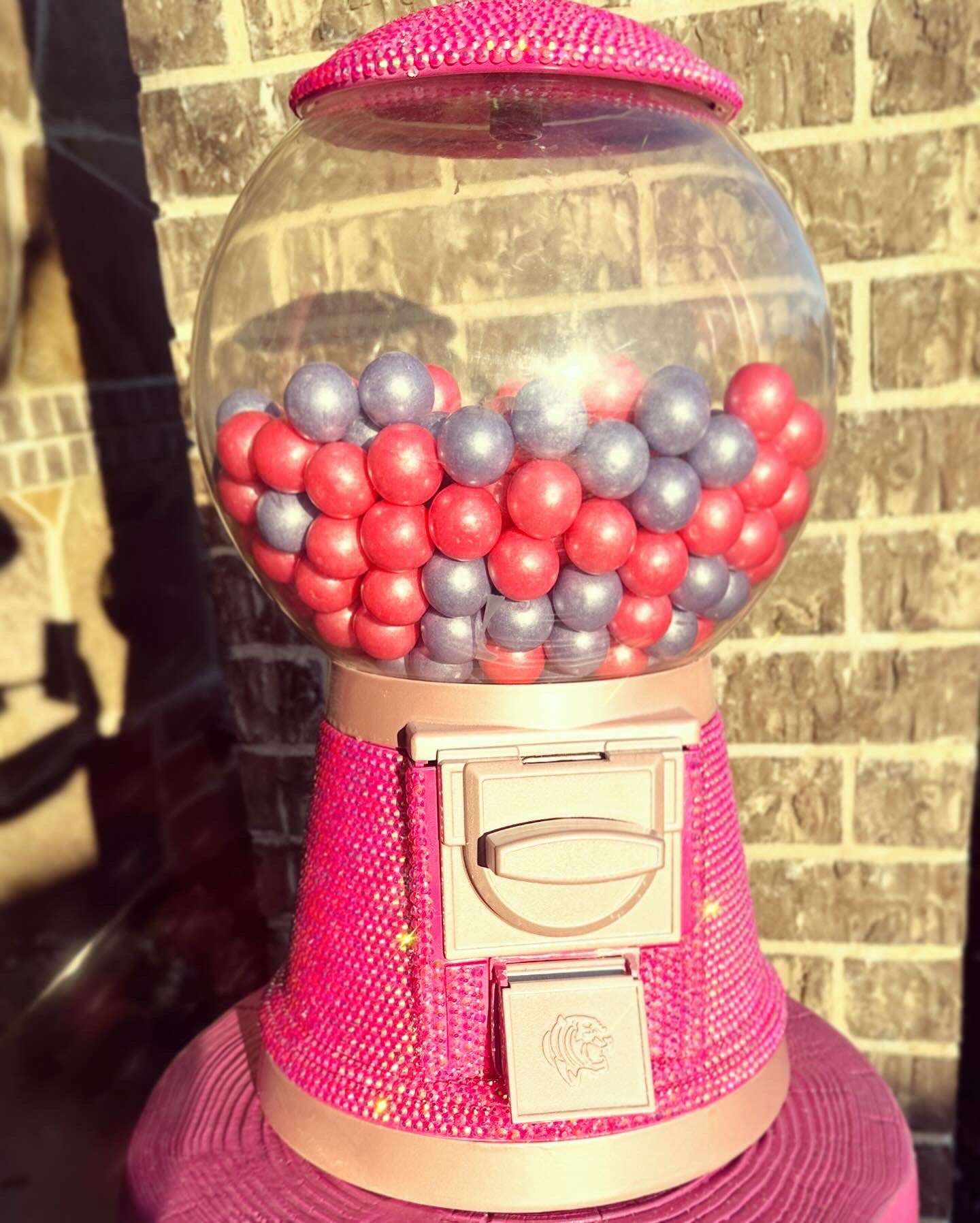 Rhinestone Gumball Machine Refurbished Pink