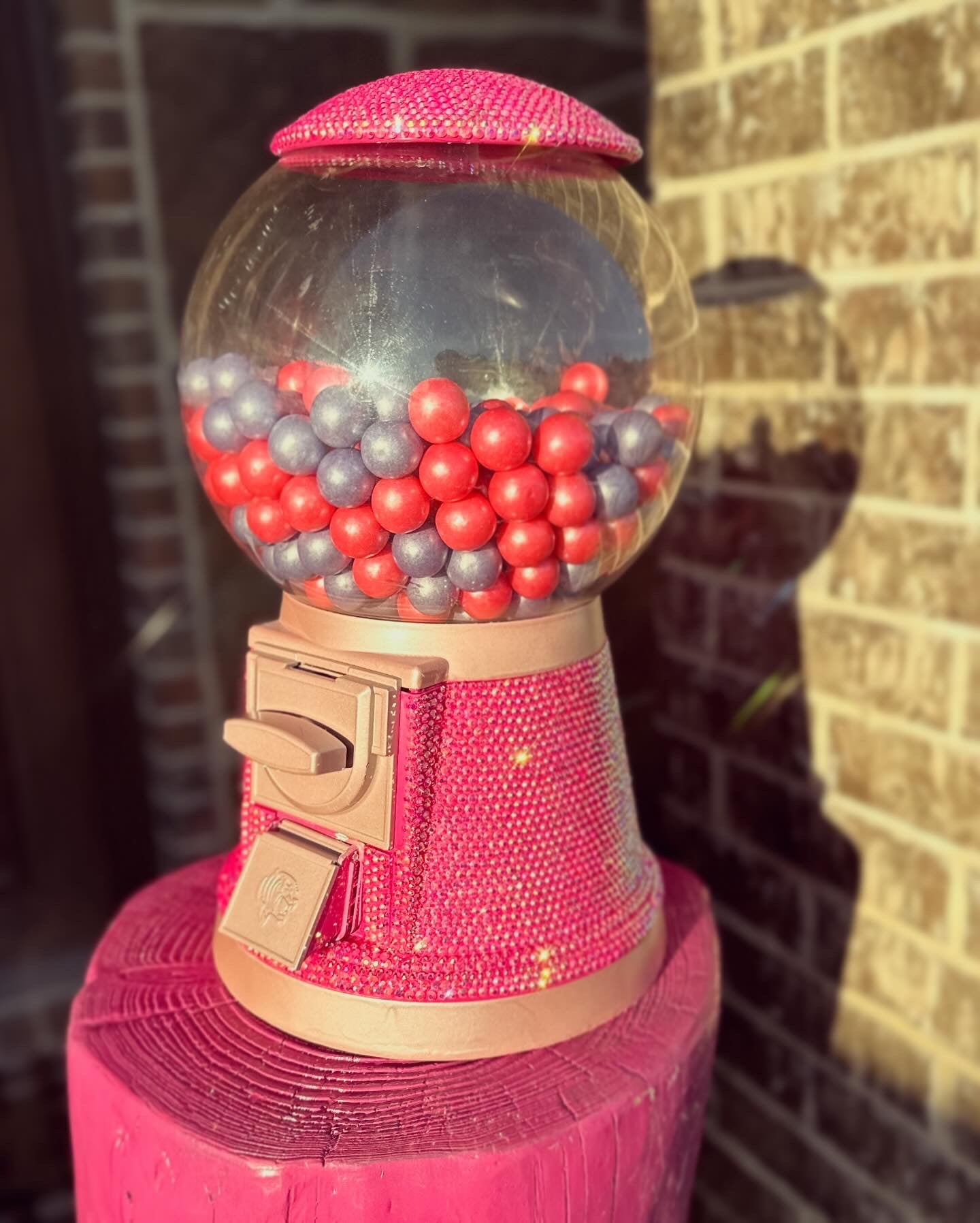 Rhinestone Gumball Machine Refurbished Pink