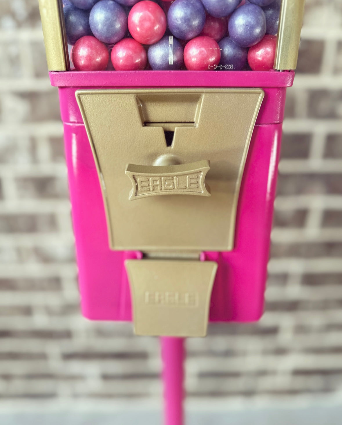 Refurbished Pink Gumball Machine on Stand