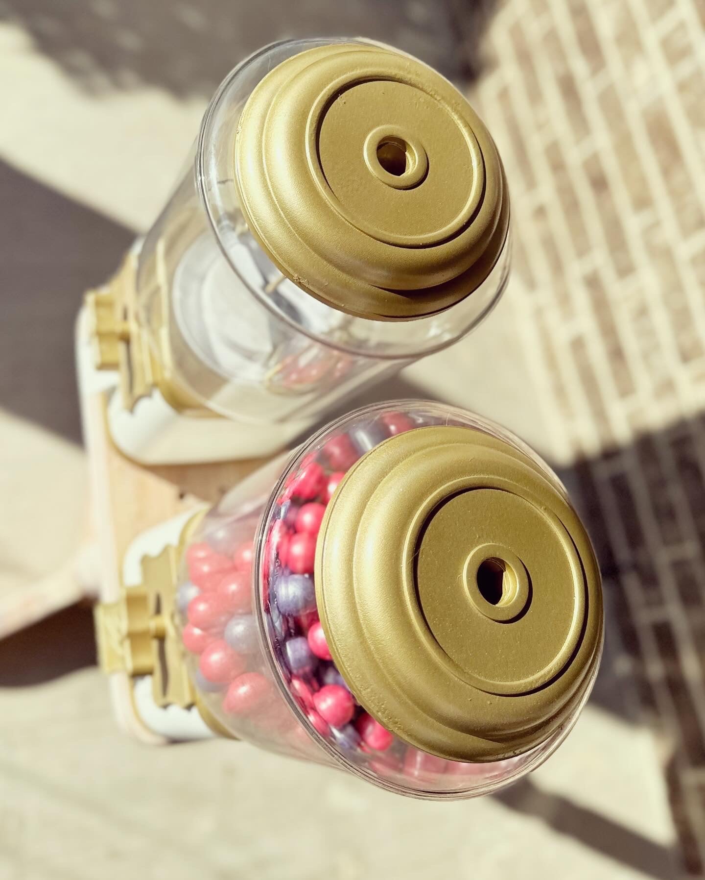 Refurbished Double Gumball Machine with Wood Stand