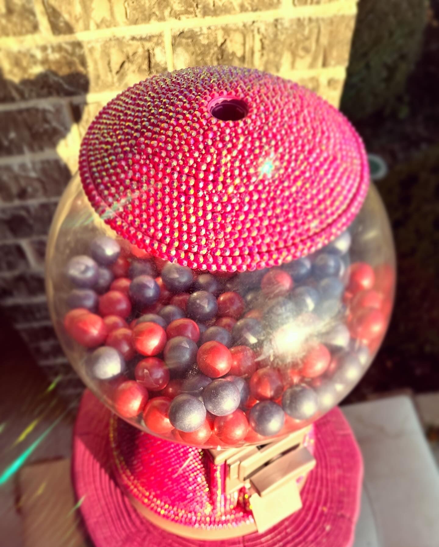 Rhinestone Gumball Machine Refurbished Pink