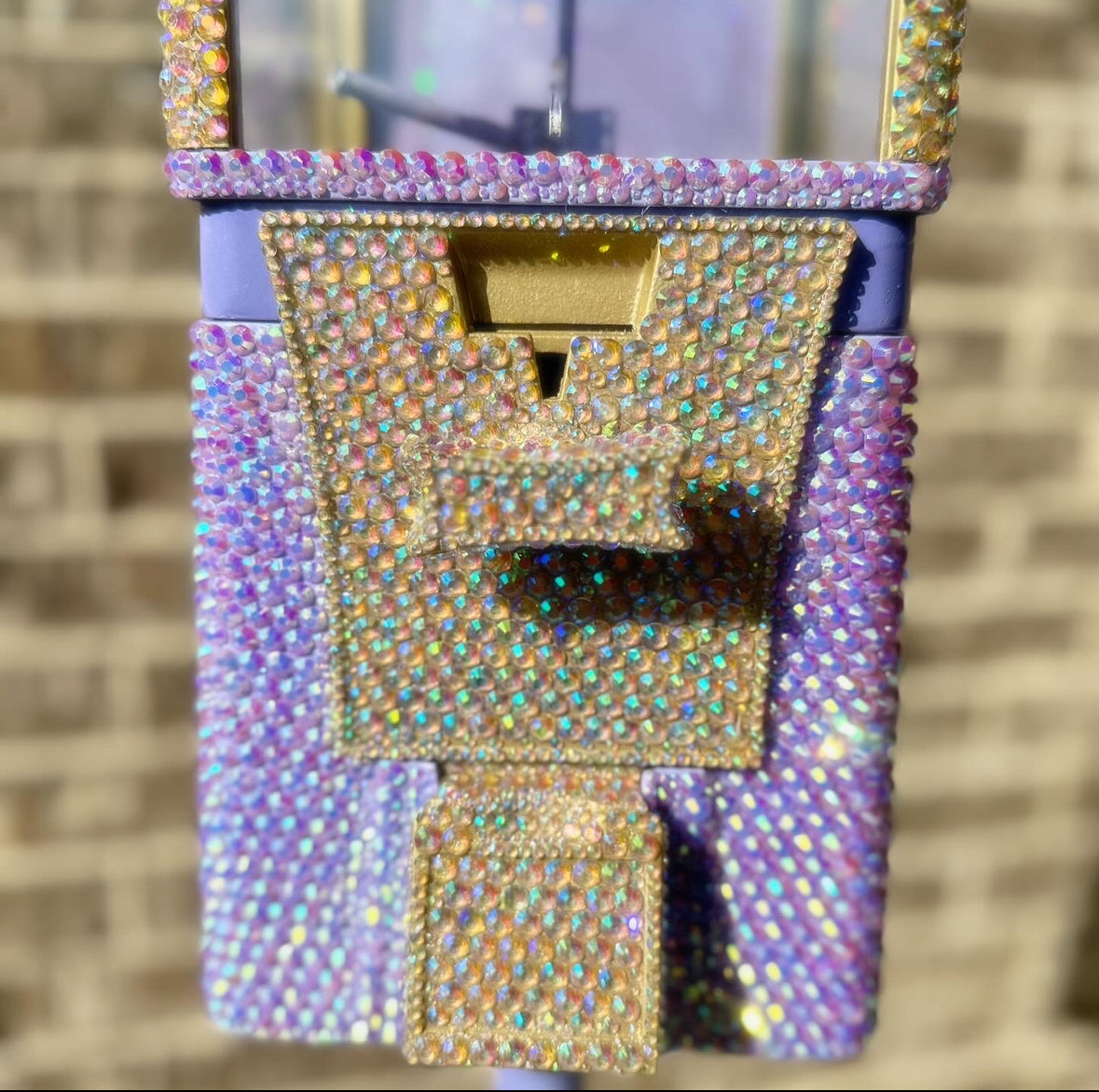 Custom Brand New Rhinestone Gumball Machine on Stand