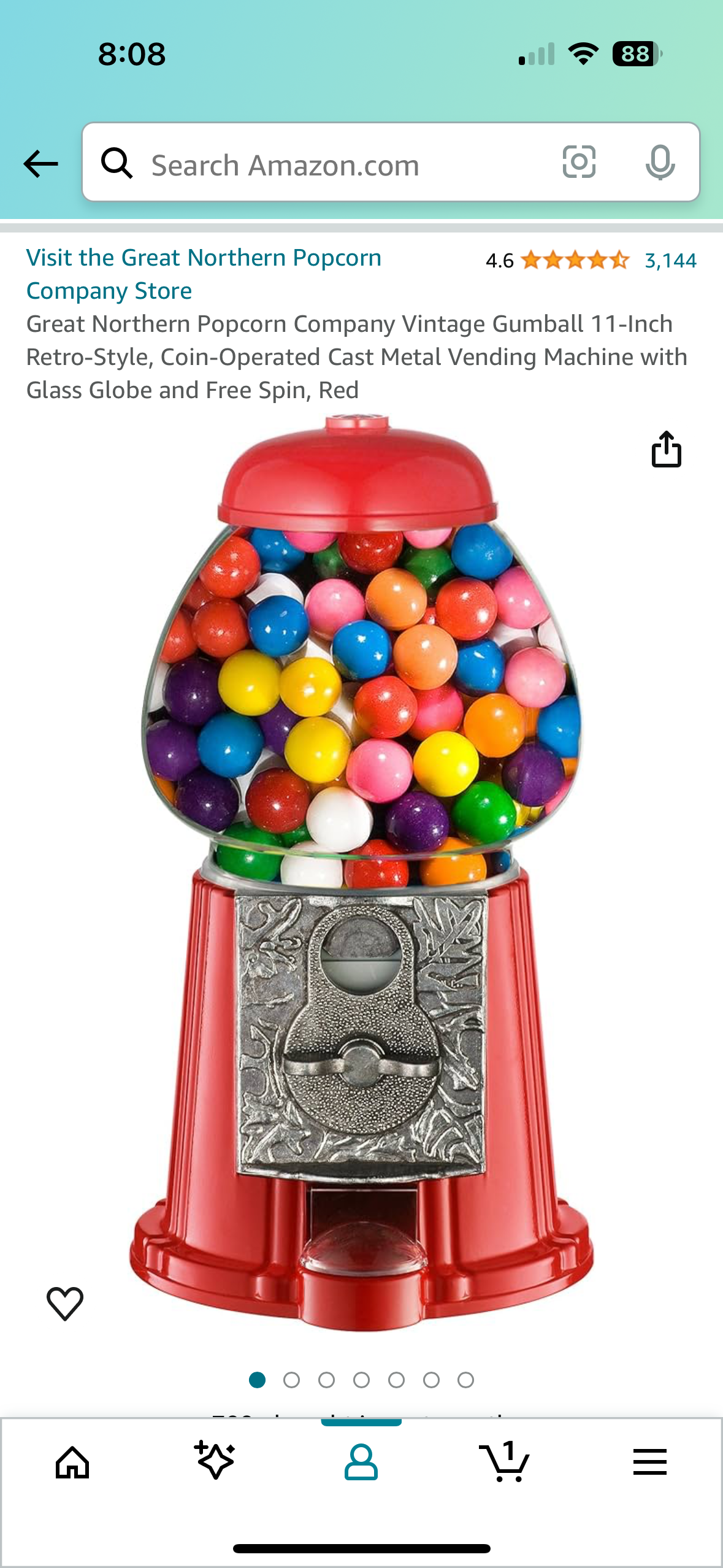 Custom Order Rhinestone 11” Small Gumball Machine