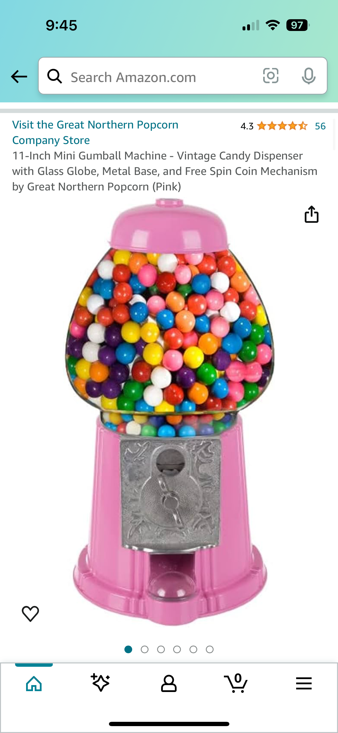 Refurbished Pink 11” Gumball machine